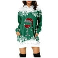 thumbnail image 1 of Telankuip Christmas Hoodies Dress for Women Long Sleeve Warm Comfy Red Print Long Sweatshirts Casual Light Merry Xmas Loose Soft Gradient Hooded Pullover Tops Green XXL, 1 of 6