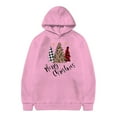 thumbnail image 1 of Telankuip Christmas Hoodies for Teen Girls Festive Holiday Long Sleeve Hooded Sweatshirts with Unique Xmas Tree Prints Loose Comfort Merry Xmas Pullovers Without Pocket Pink 2-3 Years, 1 of 4
