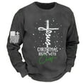 thumbnail image 1 of Telankuip Christmas Ribbing Sweatshirts for Men Plus Size Santa Claus Large Head Pattern Xmas 3D Print Hoodless Pullover Tops Oversized Long Sleeve Loose Comfy Winter Clothes Grey XXL, 1 of 3