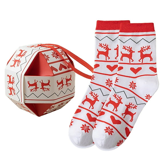 Telankuip Christmas Socks for Women Funny Cute Fall Winter Mid-Calf Socks Soft Comfortable Stretch Ugly X-Mas Medium Tube Socks for Gifts Red One Size