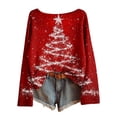 thumbnail image 1 of Telankuip Christmas Sweaters for Women Boat Neck Imitation Ribbing Knit Sweater Pullovers 2025 Trendy Long Sleeve Drop Shoulder Xmas Tree Printed Holiday Tops XL, 1 of 3