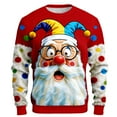 thumbnail image 1 of Telankuip Christmas Sweatshirts for Men 2025 Funny Santa Claus 3D Printed Sweatshirt Crewneck Hoodless Xmas Holiday Long Sleeve Pullover Tops for Winter Red3 XL, 1 of 3