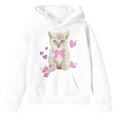 thumbnail image 1 of Telankuip Cute Cat Graphic Hoodies for Teen Girls Kawaii Anime Tween Girl Long Sleeve Hooded Sweatshirts Preppy Comfortable Soft Going out Wear Pullover Tops White 160, 1 of 4