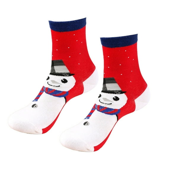 Telankuip Cute Christmas Medium Tube Socks for Women Funny X-Mas Santa Claus Reindeer and Snowman Graphic Fuzzy Novelty Socks Fashion Soft Comfort Warm Mid-Calf Socks Red1 One Size
