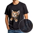 thumbnail image 1 of Telankuip Cute Pet 3D Pattern Printed T Shirts for Men Loose Crewneck Short Sleeve Graphic Tees Nice Gifts for Pet Breeder Soft Lightweight Comfy Summer Casual Tops 2-Black S, 1 of 5