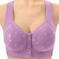 thumbnail image 1 of Telankuip Daisy Bras for Older Women Front Closure Comfy Convenient Push up No Underwire Senior Bralettes Thin Breathable Full Coverage Soft Snap Closing Lace Bras Purple 50.00, 1 of 3
