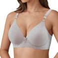 thumbnail image 1 of Telankuip Deep V No Underwire Push up Bras for Women Smoothing Full Coverage Stretch Seamless Bralettes Soft Comfortable Thin Cup Breathable Everyday Bras Light Gray 36, 1 of 4
