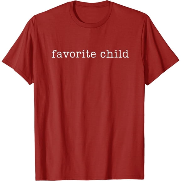Telankuip Favorite Child Funny Novelty Mom/Dad's Favorite T-Shirts Crewneck Short Sleeve Lightweight Comfy Tee Tops Relaxed Fit Casual Pullovers for Everyday Wear Red M