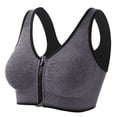 thumbnail image 1 of Telankuip Front Closure Sports Bras for Women Full Coverage Soft Comfy Breathable Front Zipper Seamless Bralettes Plus Size Buckle Crossback Casual Everyday Activewear Bra Grey XXXXL, 1 of 5