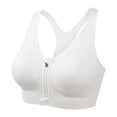 thumbnail image 1 of Telankuip Front Closure Sports Bras for Women Full Coverage Soft Comfy Breathable Front Zipper Seamless Bralettes Plus Size Buckle Crossback Casual Everyday Activewear Bra White XL, 1 of 4