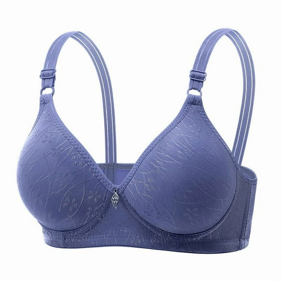 Telankuip Full Coverage Bras for Women No Underwire Wireless Non Padded Bralettes Comfortable Thin Breathable Push up Adjustable Spaghetti Strap Sports Yoga Everyday Bra Blue 44