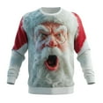 thumbnail image 1 of Telankuip Funny Santa Claus Christmas Sweatshirts for Men 2025 Funny Graphic Crewneck 3D Printed Xmas Holiday Pullover Tops Casual Relaxed Fit Long Sleeve Winter Clothes White3 XXXL, 1 of 2