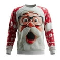 thumbnail image 1 of Telankuip Funny Santa Claus Christmas Sweatshirts for Men 2025 Funny Graphic Crewneck 3D Printed Xmas Holiday Pullover Tops Casual Relaxed Fit Long Sleeve Winter Clothes White2 L, 1 of 2
