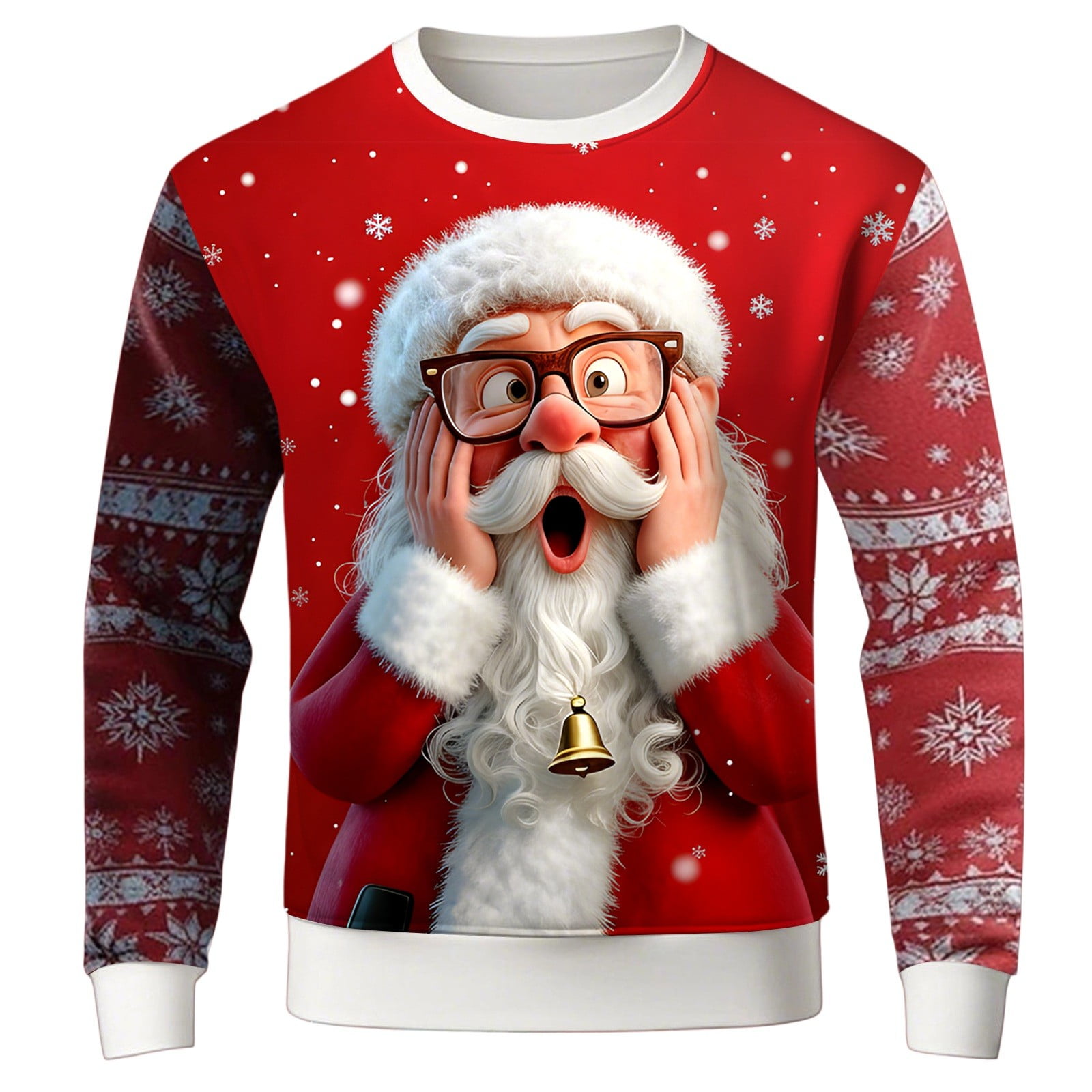 Telankuip Funny Santa Claus Christmas Sweatshirts for Men 2025 Funny ...