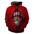 thumbnail image 1 of Telankuip Funny Santa Claus Large Graphic Design Hoodies for Men Christmas 3D Print Loose Long Sleeve Pullover Sweatshirts Oversized X-Mas Holiday Drawstring Hooded Tops Red XL, 1 of 3