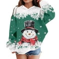 thumbnail image 1 of Telankuip Girls Christmas Hoodies Cute Snowmen and Snowflakes Graphic Hooded Sweatshirts Kid's Oversized Comfort Long Sleeve Xmas Printed Pullover Tops 2025 Fall Winter Green 10-11 Years, 1 of 4