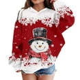 thumbnail image 1 of Telankuip Girls Christmas Hoodies Cute Snowmen and Snowflakes Graphic Hooded Sweatshirts Kid's Oversized Comfort Long Sleeve Xmas Printed Pullover Tops 2025 Fall Winter Red 2-3 Years, 1 of 4