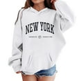thumbnail image 1 of Telankuip Girls Comfort Colors Hooded Sweatshirts 2025 Fall Winter Drop Shoulder Long Sleeve Hoodies for Children Loose Fit Comfortable Pullovers Tops with Pocket White 13-14 Years, 1 of 4