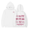 thumbnail image 1 of Telankuip Girls Pink Bow Graphic Hoodies Loose Fit Long Sleeve Comfortable Cute Preppy Hooded Sweatshirts Lightweight Soft Pullover Tops for Teens White 90, 1 of 2