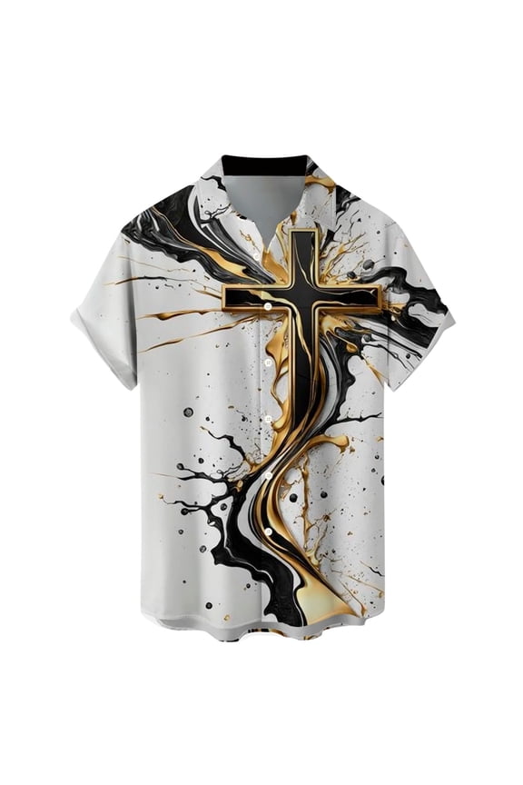 Happy Easter Shirts for Men Cute Bunny Easter Eggs Graphic Print Short Sleeve Hawaiian Shirts Summer Loose Comfy Beach Vacation Button down Casual Style Top 2026 8-White XXXL