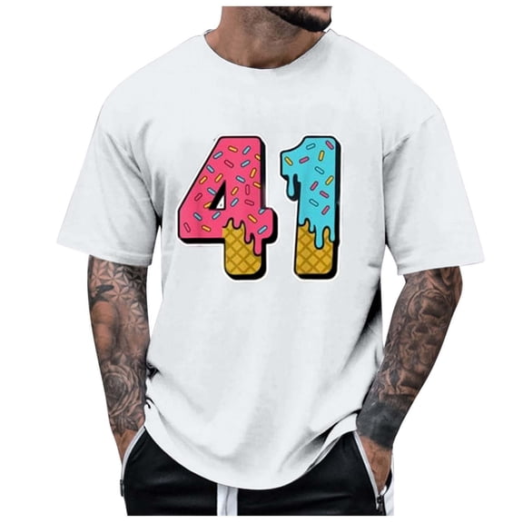 Telankuip Ice Cream Drip Meme Four One Printed Mens Short Sleeve T-Shirts Oversized Lightweight Comfy 4 1 Crewneck Tee 2026 Fashion Casual and Workout Daily Wear 1-White L