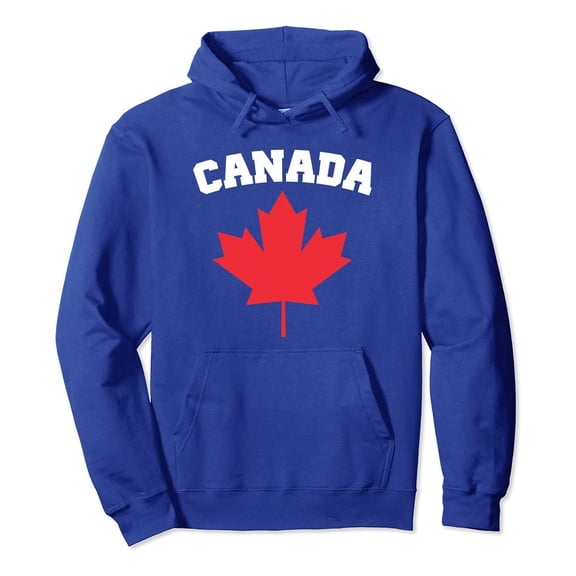Telankuip Maple Leaf Canadian Proud Canada Pullover Hoodies for Women Oversized Fall/Winter Trendy Letter Print Long Sleeve Sweatshirt Lightweight Comfy Workout Hooded Top 2-Blue M