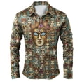 thumbnail image 1 of Telankuip Mardi Gras Muscle Fit Dress Shirts for Men Long Sleeve Lapel Button down Hipster Shirts 2026 Fashion All-Over Masks Print Carnival Holiday Casual Tee Tops 3-Light Blue S, 1 of 3