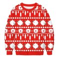 thumbnail image 1 of Telankuip Men's Christmas Sweatshirts 2025 Retro Fair Isle Design Long Sleeve Hoodless Sweatshirt Funny Animal Print Plus Size Crewneck Pullover Tops for Sweater Party Light Red L, 1 of 3