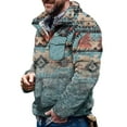 thumbnail image 1 of Telankuip Men's Fleece Fuzzy Aztec Printed Sweatshirts Winter Western Ethnic Graphic Lapel Pullovers Button up Long Sleeve Soft Comfy Oversized Tops 2025 Fashion Mens Casual Tops Light Blue3 L, 1 of 4