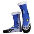 thumbnail image 1 of Telankuip Men's Fuzzy Slipper Socks Cute Crocodile Graphic Soft Cozy Fluffy Grips Socks Winter Warm Non Christmas Mid-Calf Casual Socks for Christmas Gifts Blue One Size, 1 of 4