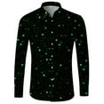 thumbnail image 1 of Telankuip Men's Mardi Gras Muscle Fit Dress Shirts -Free Long Sleeve Casual Button down Festival Sparkling Print Shirt Tops 2026 Fashion Carnival Holiday Party Outfits 9-Black L, 1 of 4