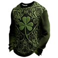 thumbnail image 1 of Telankuip Men's St. Patrick's Day Art Print Casual Crew Neck T-Shirts Irish Celtic Cross Graphic Long Sleeve Tops Soft Comfortable Fashion Holiday Waffle Pullovers Workout Outfits 4-Green XL, 1 of 4
