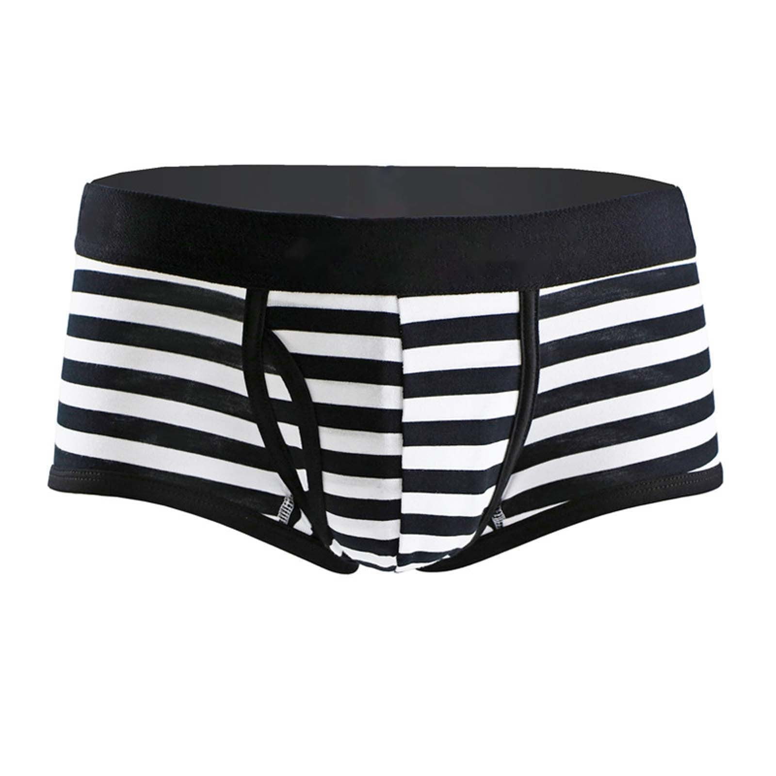 Telankuip Men's Striped Print Low-Rise Boxer Briefs Lightweight ...