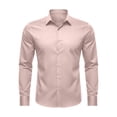 thumbnail image 1 of Telankuip Mens Dress Shirts Classic Long Sleeve Lapel Button down Business Casual Shirt Solid Color Slim Fit Formal Shirts for Wedding Dating Wear 1-Pink XXL, 1 of 2