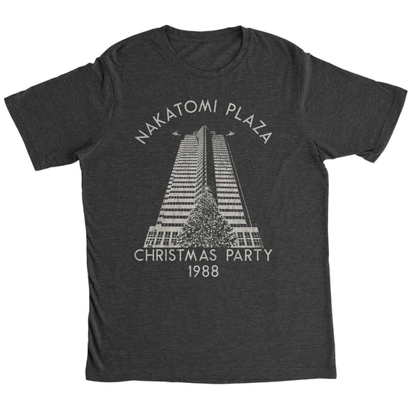 Telankuip Mens Nakatomi Plaza Christmas Party 1988 T-Shirts Funny Sarcastic Novelty Crewneck Short Sleeve Tee for Guys Soft Comfortable Funny Graphic Casual Tops Daily Wear Black XL
