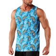 thumbnail image 1 of Telankuip Mens Tank Tops 2026 Summer Fashion Graphic Print Sleeveless Tee Lightweight Cooling Comfy Workout T-Shirts Beach Vacation Novelty Undershirts 7-Blue M, 1 of 5