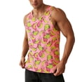 thumbnail image 1 of Telankuip Mens Tank Tops 2026 Summer Fashion Graphic Print Sleeveless Tee Lightweight Cooling Comfy Workout T-Shirts Beach Vacation Novelty Undershirts 2-Pink XXXXL, 1 of 8