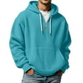 thumbnail image 1 of Telankuip Mens Waffle Quarter Zipper Hoodies Soft Cozy Solid Color Loose Hooded Sweatshirts Long Sleeve Drop Shoulder Oversized Drawstring Pullover Tops with Pockets Sky Blue XS, 1 of 5