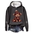 thumbnail image 1 of Telankuip Oversized Highland Cow Print Sweatshirts for Women 2025 Christmas Long Sleeve Comfort Pullovers Hoodies Fall Fashion Loose Hooded Tops Winter Workout Hoodies Dark Gray XL, 1 of 3
