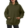 thumbnail image 1 of Telankuip Oversized Hoodies for Women Comfort Colors Loose Fit Long Sleeve Sweatshirts Trendy Pure Basic Fall Winter Drop Shoulder Pullover Tops with Pocket Green XL, 1 of 4