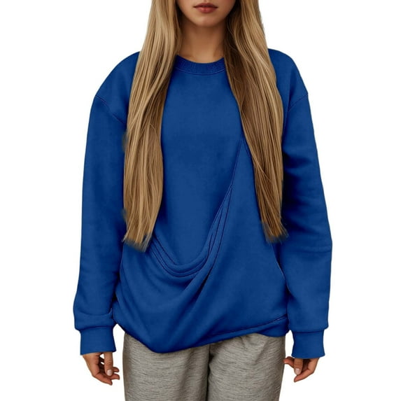 Telankuip Pet Pouch Hoodies for Women Cat and Dog Pouch Oversized Long Sleeve Sweatshirts Solid Color Loose Fit Puppy Animal Carriers Comfy Crewneck Pullover Tops with Pockets Dark Blue XXXL