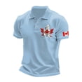 thumbnail image 1 of Telankuip Polo Shirts for Men Fashion Canadian Flag Pattern Lapel Button Short Sleeve Tops Casual Summer Beach Travel T Shirts Plus Size for Outdoor Activities and Daily Wear Sky Blue XXXL, 1 of 3