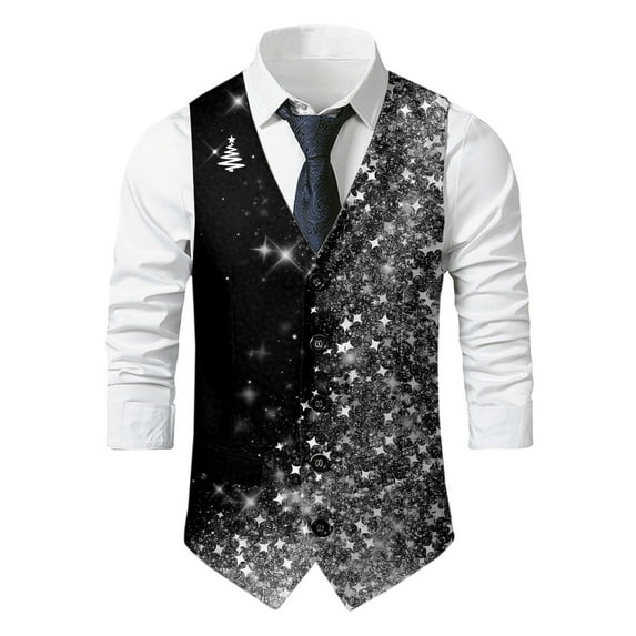 Telankuip Retro Vests for Men Herringbone Tweed Stand-Up Collar Formal Suit Vest Single Sleeveless Casual Business Wedding Groomsmen Waistcoats with Pockets Grey XL