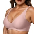 thumbnail image 1 of Telankuip Seamless Wireless Deep V Bralettes Womens Push up No Underwire Smooth Comfortable Full Coverage Bras Stretchy Soft Lift Supportive Breathable Bras Pink XXXXL, 1 of 4