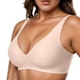 thumbnail image 1 of Telankuip Seamless Wireless Deep V Bralettes Womens Push up No Underwire Smooth Comfortable Full Coverage Bras Stretchy Soft Lift Supportive Breathable Bras Beige XXXXL, 1 of 4