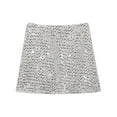 thumbnail image 1 of Telankuip Sequin Mini Skirts for Women Stretchy Bodycon Short Skirts Trendy Night out Party Outfits Sparkly Skirt Glitter Shiny Skirt 1-Beige M, 1 of 4