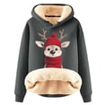 thumbnail image 1 of Telankuip Sherpa Lined Christmas Hoodies for Women Fall Winter Cute Xmas Elk Graphic Print Long Sleeve Pullover Sweatshirts Oversized Thick Warm Comfy Casual Tops Grey XXXXL, 1 of 3