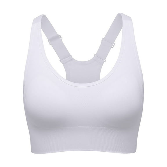 Telankuip Sports Bras for Women High Support Racerback Adjustable Straps No Underwire Gym Yoga Bras Workout Push up Full Coverage Comfort Soft Beauty Back Bralettes White M