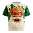 thumbnail image 1 of Telankuip St Patricks Day Short Sleeve T-Shirts for Men 2026 Trendy Visual 3D Print Irish Graphic Crewneck Tees Novelty Funny Soft Comfort Casual Holiday Outfits 1-White XXXXXXL, 1 of 3