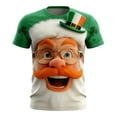 thumbnail image 1 of Telankuip St Patricks Day Short Sleeve T-Shirts for Men 2026 Trendy Visual 3D Print Irish Graphic Crewneck Tees Novelty Funny Soft Comfort Casual Holiday Outfits 20-Green XS, 1 of 3